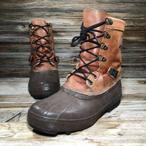 Sorel Brown Leather Winter Snow Boots Women US 9